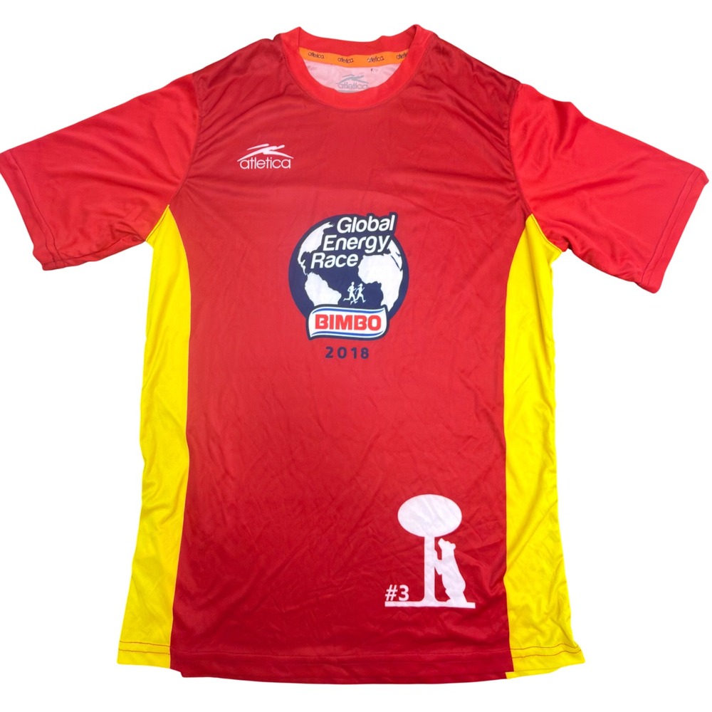 Atletica Bimbo Global Energy Race 2018 Running Shirt Red Yellow Mens Large L